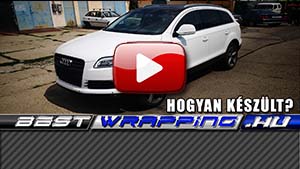 Audi Q7 2007 autófóliázás: Avery gloss white av2100001 autó fóliával