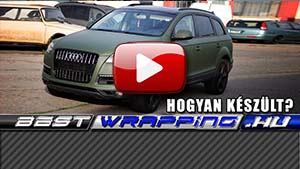 Audi Q7 2013 autófóliázás: Avery blunt military green autó fóliával video