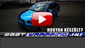 Autófóliázás Ford Focus ST teckwrap chrome blue carwrapping kék króm chrom autófóliával