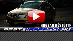 Mercedes E220 autófóliázás: Avery gloss metallic gold cb1580001 autó fóliával