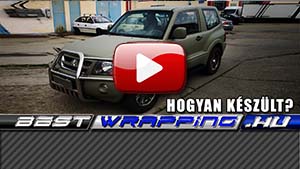 Mitsubishi Pajero autófóliázás: Avery matte khaki green aw7280001 autó fóliával