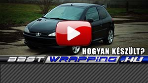 Peugeot 206 autófóliázás: Teckwrap Black cg01 autó fóliával