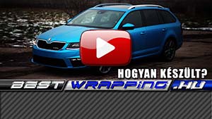 Skoda Octavia RS kombi autófóliázás: TeckWrap Steel Blue VCH313 autó fóliával
