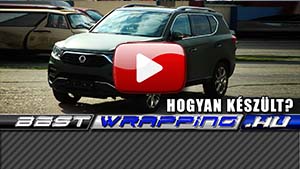 Ssangyong Rexton autófóliázás: Avery blunt military green autó fóliával