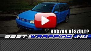 Volswagen Golf IV kombi autófóliázás: Avery gloss intense blue cb1690001 autó fóliával video