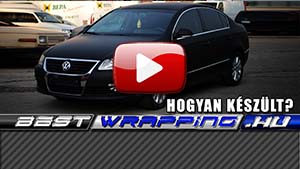 Volkswagen Passat B6 autófóliázás: Avery matte black as1430001 autó fóliával
