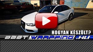 Audi A4 autófóliázás: Avery gloss white av2100001 autó fóliával