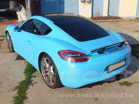 Porsche Cayman autófóliázás: KPMF matt kék autó fóliával 9